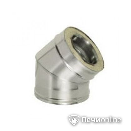 Дымоход Дымок Колено 45° с изоляцией 0,8 мм. OТFR45 200/280 в Ярославле