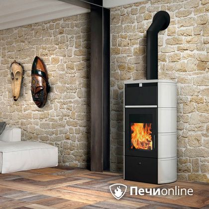 Печь-камин Edilkamin Flamma 24 kw V.A. Bianco Panna с Т/О в Ярославле
