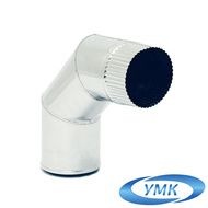 Дымоход УМК Отвод 90° D115 0.5мм нержавейка