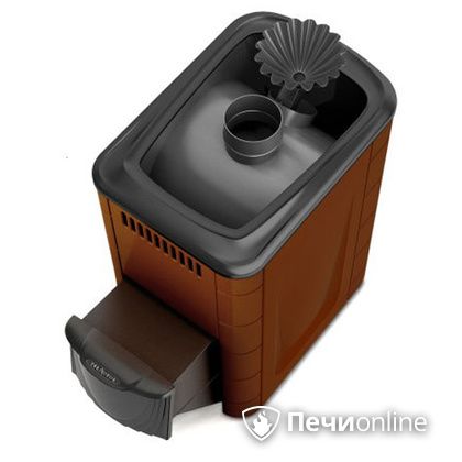 Дровяная банная печь TMF Ангара 2012 Carbon с закрытой каменкой дверь антрацит терракота в Ярославле