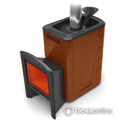 Дровяная банная печь TMF Гейзер 2014 Carbon Витра терракота в Ярославле